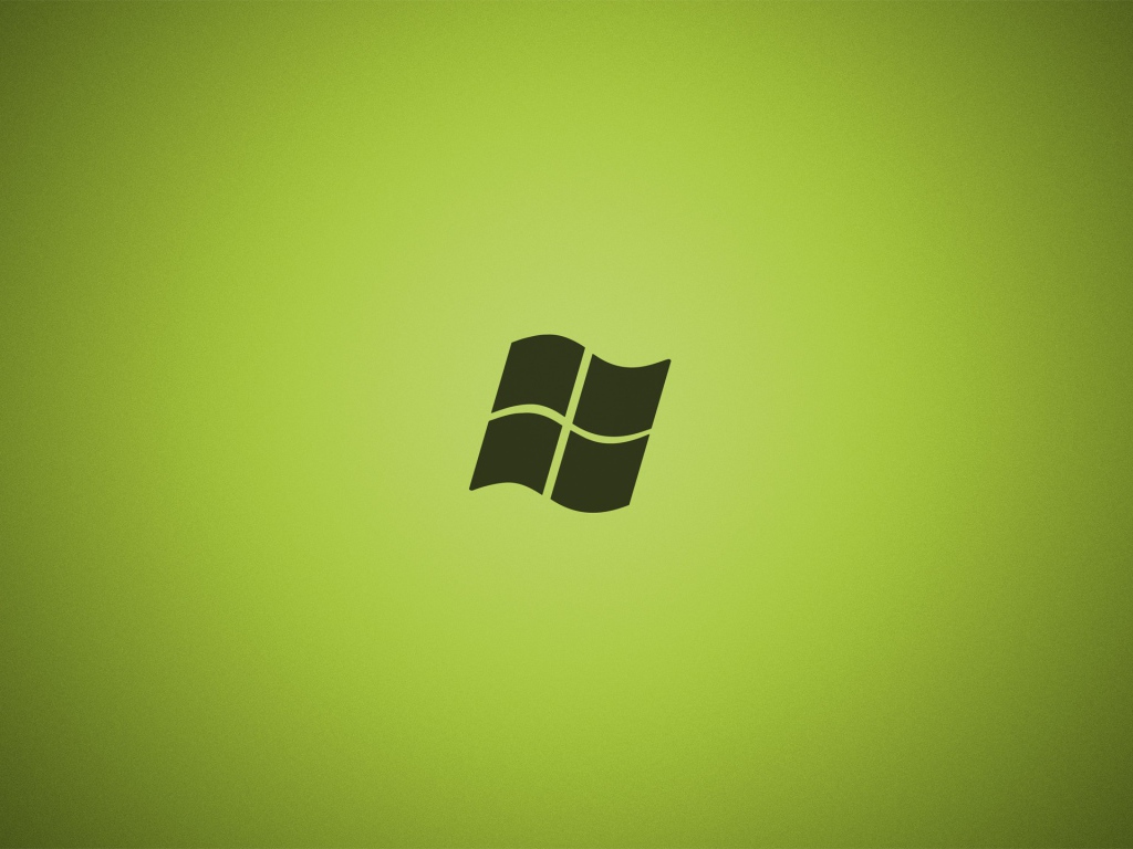 Серый логотип Майкрософт, зеленый фон