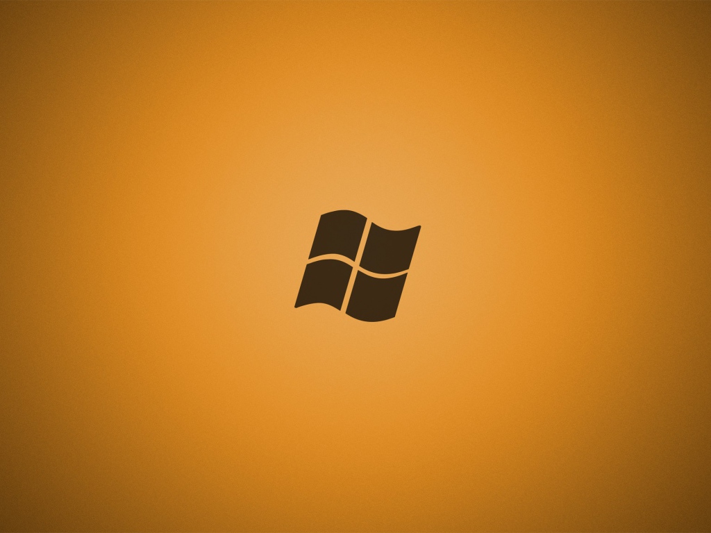 Серый логотип Майкрософт, оранжевый фон