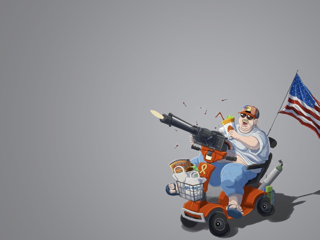 Пулеметчик с флагом, серый фон