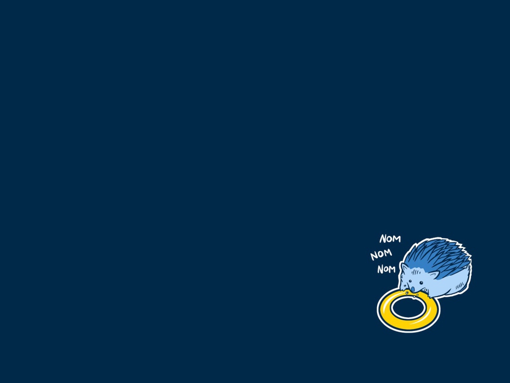 Ёжик ест бублик, голубой фон