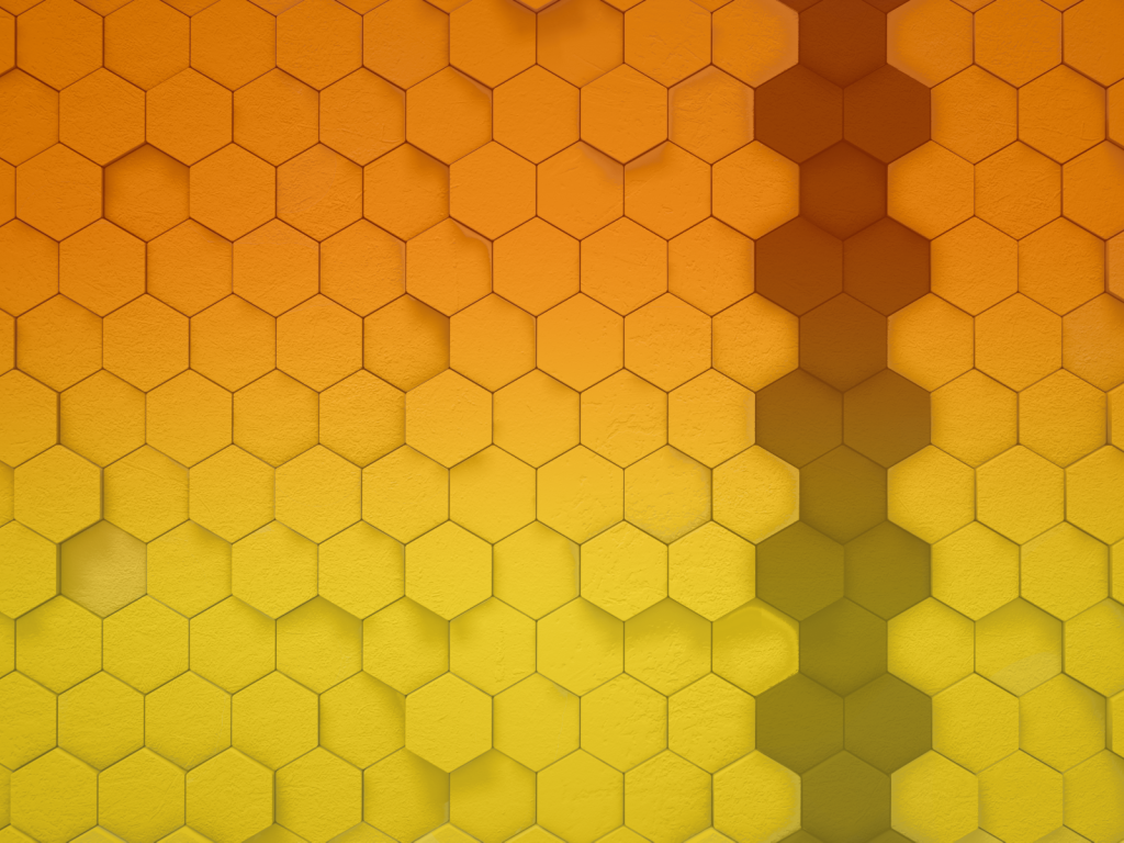 Пчелиные соты, оранжевый фон