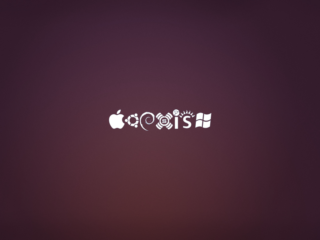 Значки операционных систем на фиолетовом фоне