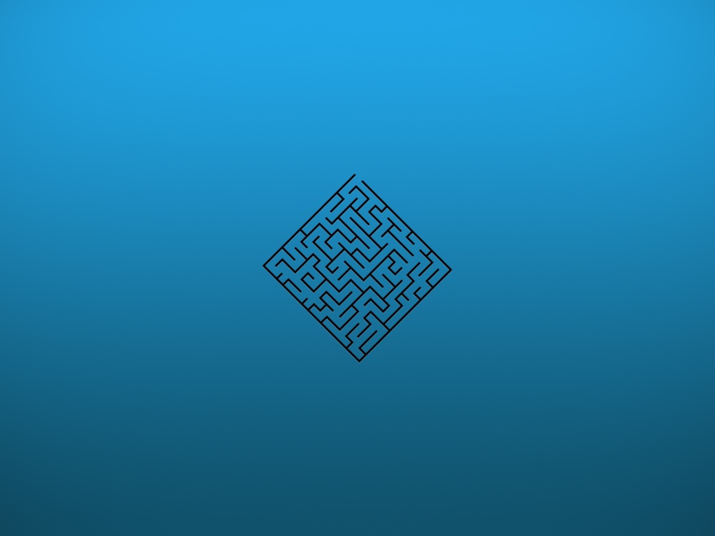 Лабиринт на голубом фоне