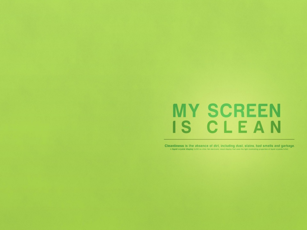 Мой экран чист, зеленый фон