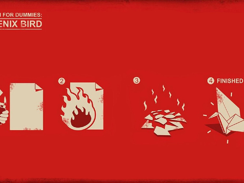 Птица Феникс оригами