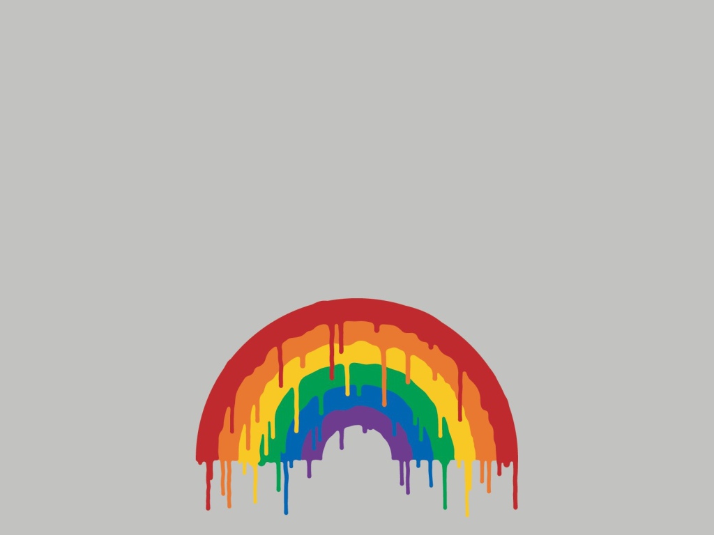 Радуга поплыла, серый фон