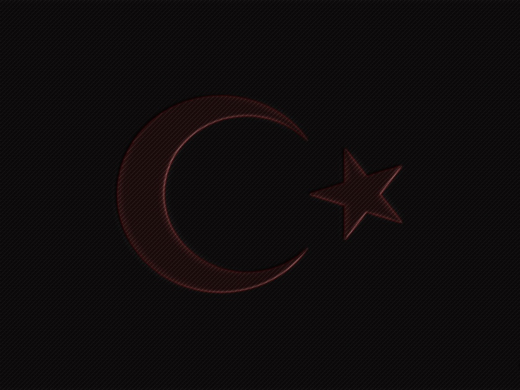 Красная луна и звезда на черном фоне