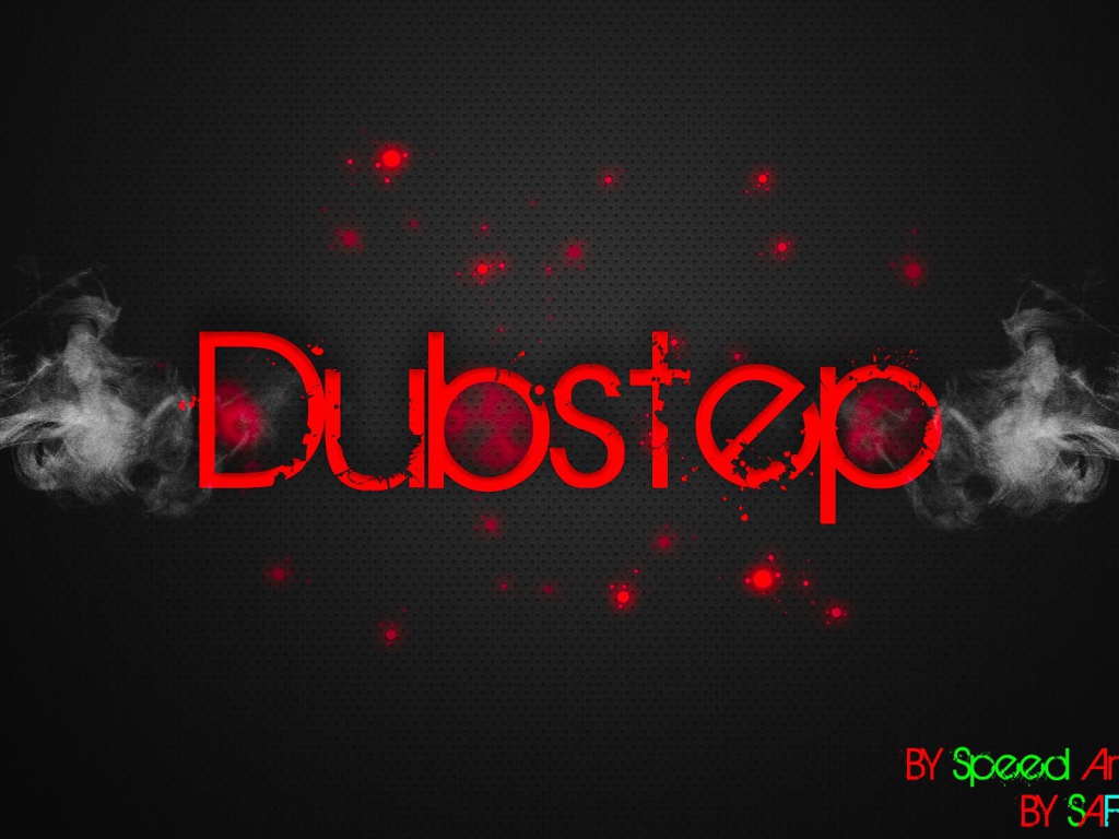Красная надпись Дабстеп, серый фон