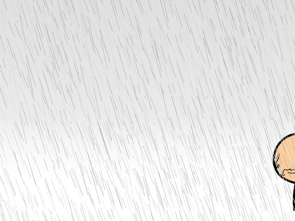 Грустный человек под дождем