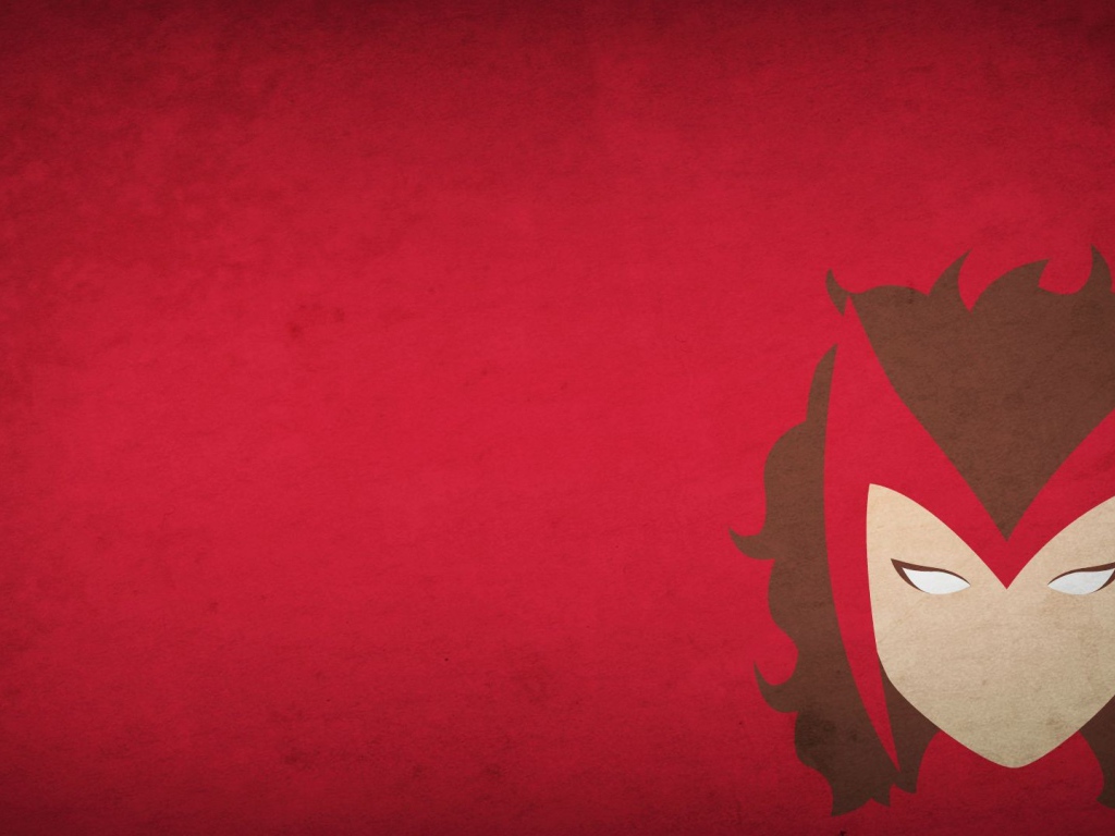 Алая ведьма, красный фон