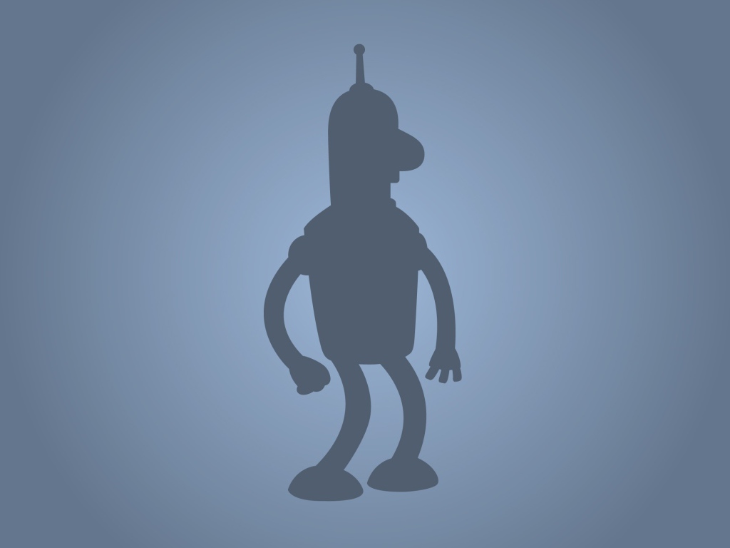 Силуэт Бендера, голубой фон