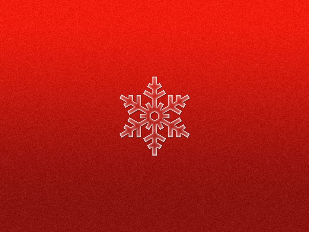 Снежинка на красном фоне
