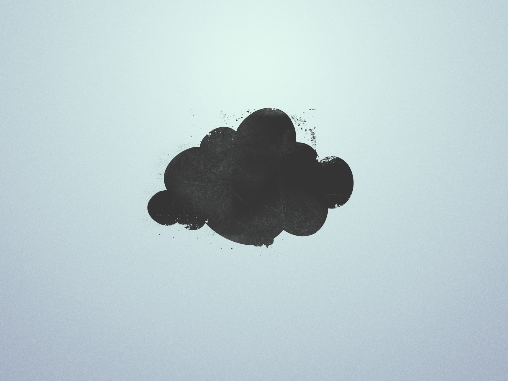 Черное облако на сером фоне