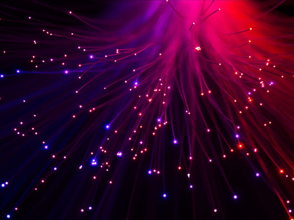Яркие огни оптического волокна
