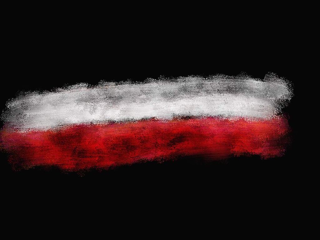 Цвета польского флага на черном фоне