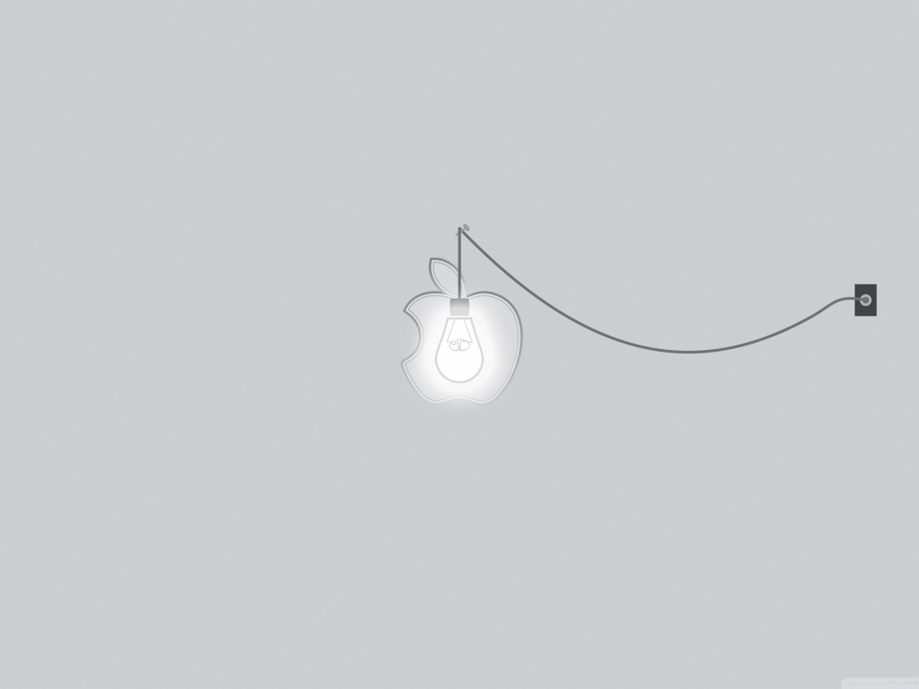 Лампа в Яблоке, серый фон