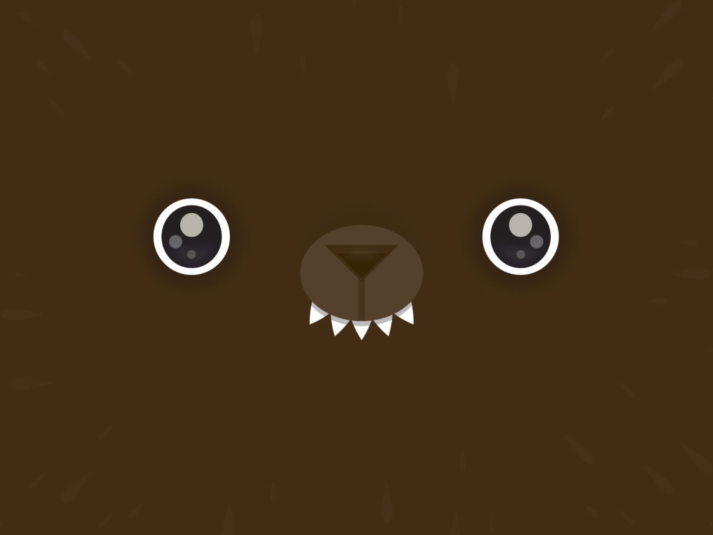 Мордочка медведя, коричневый фон