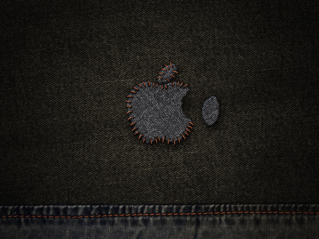 Заплатка на джинсах, символ Эппл