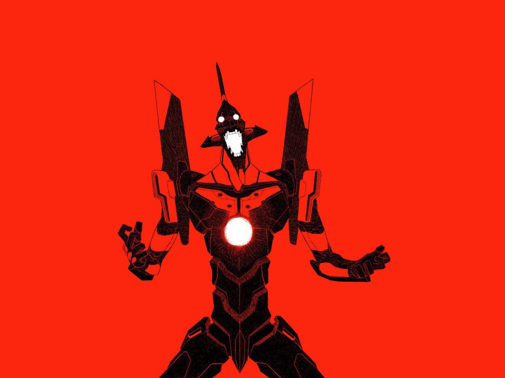 Солдат робот, красный фон