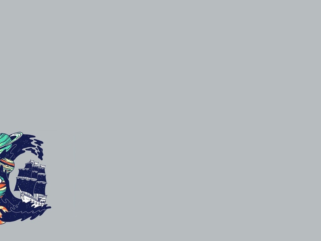 Волна захлестывает корабль, серый фон