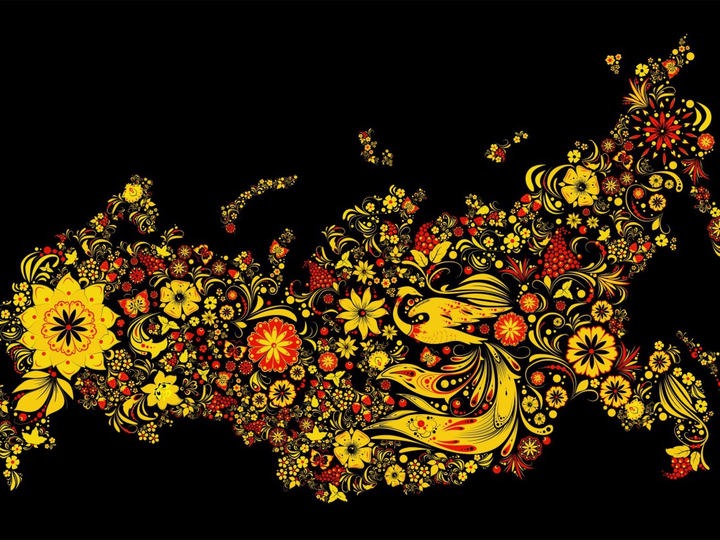 Традиционная роспись на карте России