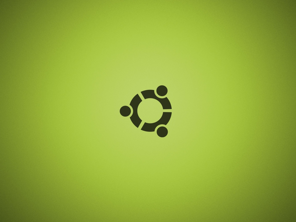 Черный символ Ubuntu на зеленом фоне
