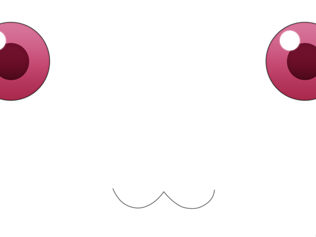 Белый фон, волшебный кот из аниме Девочка-волшебница Мадока