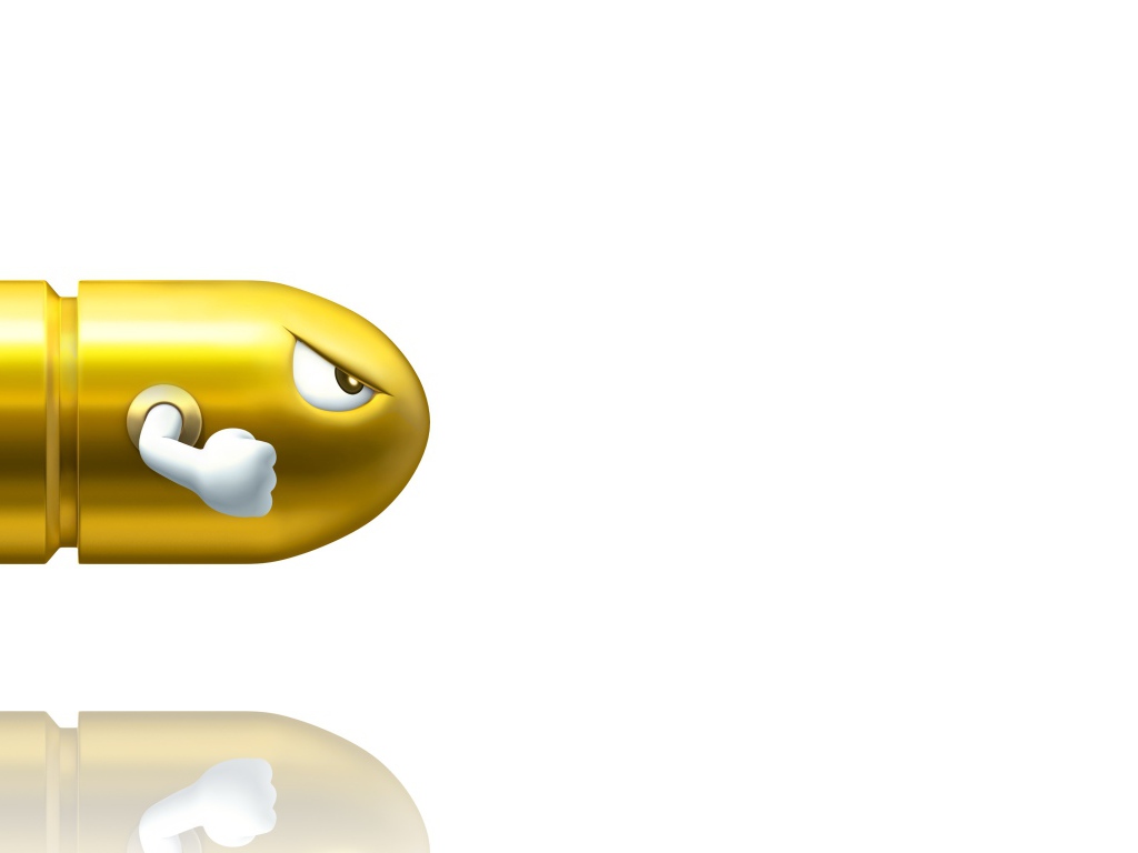 Желтая пуля, белый фон