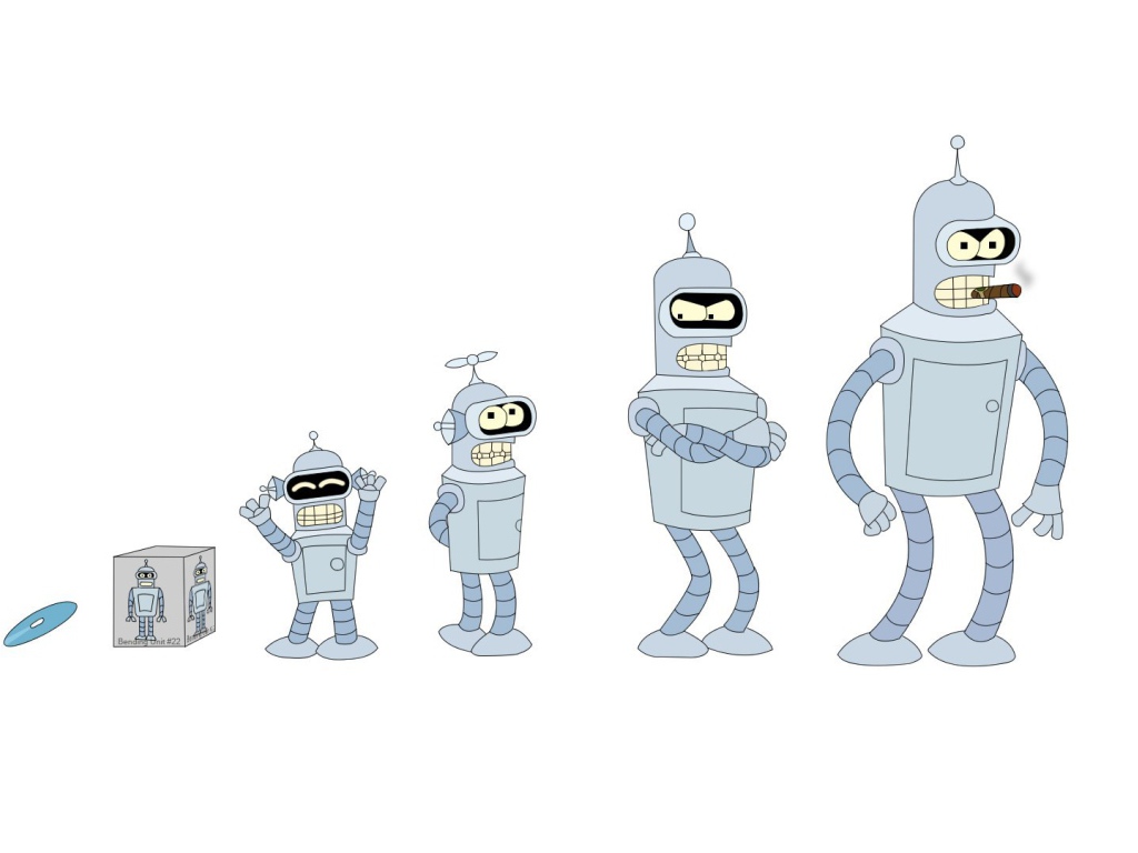 Бендер из Футурамы взрослеет