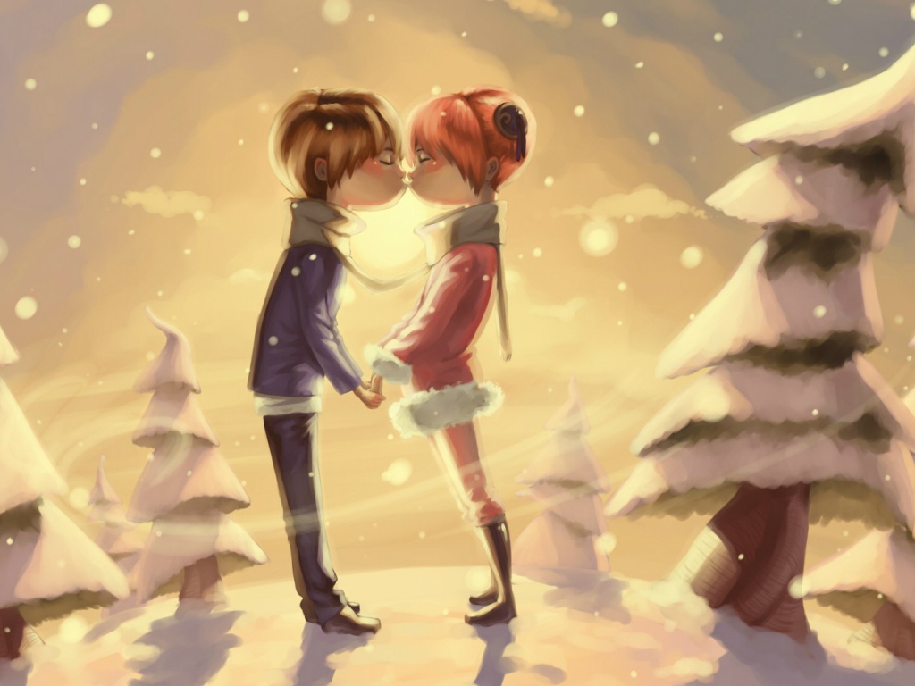 Мальчик и девочка в лесу