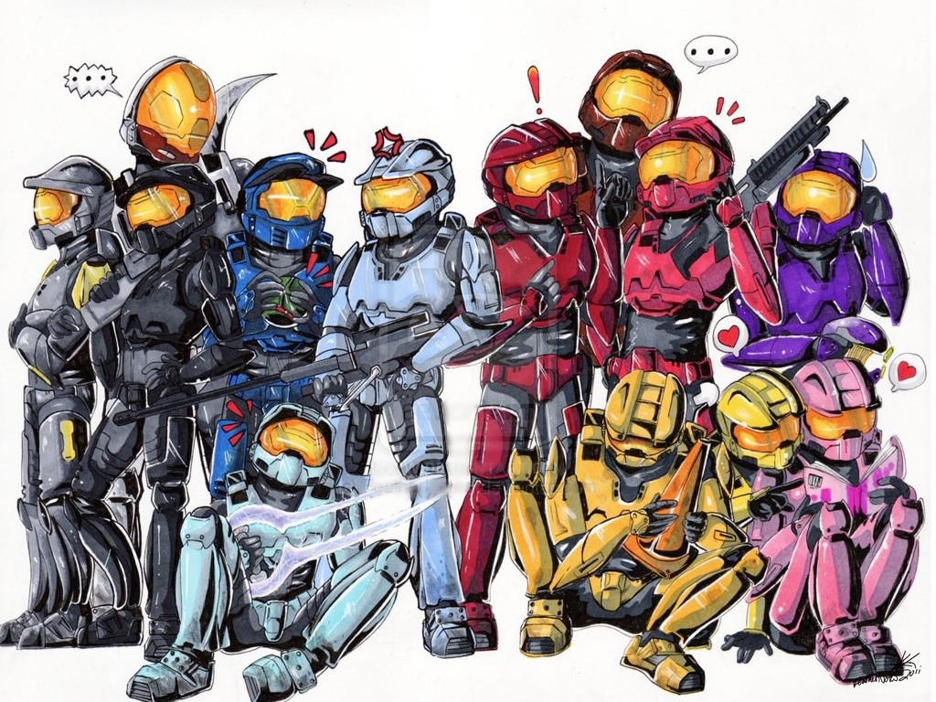 Герои мультфильма Red vs. Blue