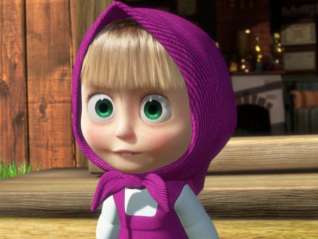 Милая девочка Маша, мультфильм Маша и медведь