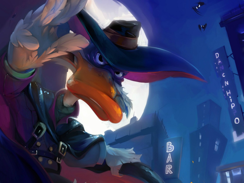 Утка из мультфильма Чёрный Плащ