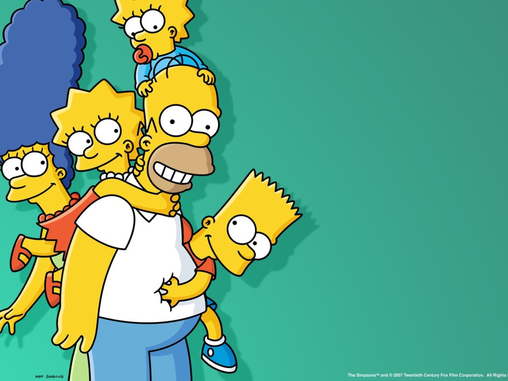 Дружная семейка из мультфильма Симпсоны