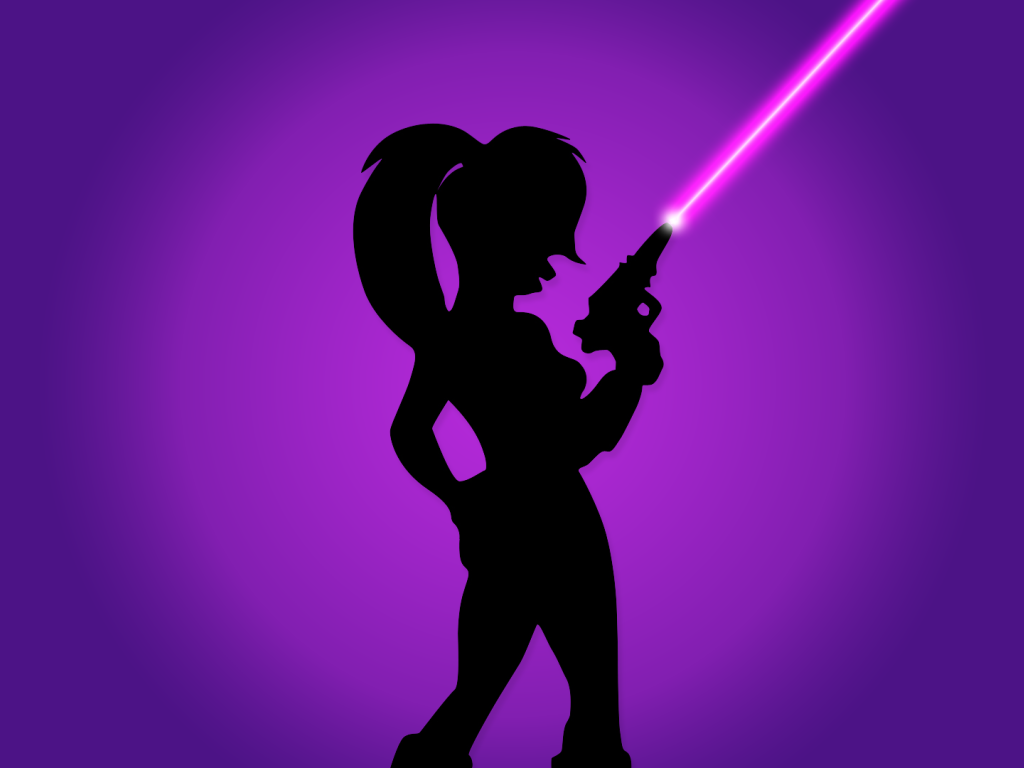 Силуэт Лилы на фиолетовом фоне, Футурама