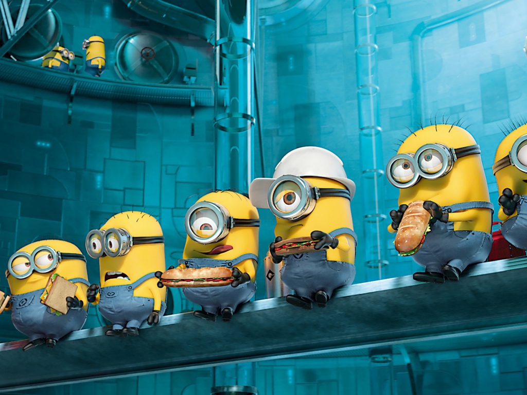 Миньоны обедают на стройке