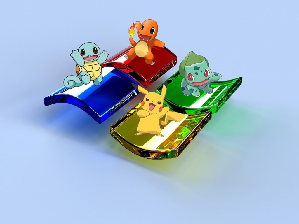 Покемоны на логотипе Майкрософт