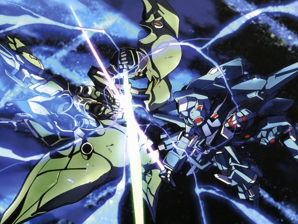 Сражение в мультфильме Mobile Suit Gundam Unicorn