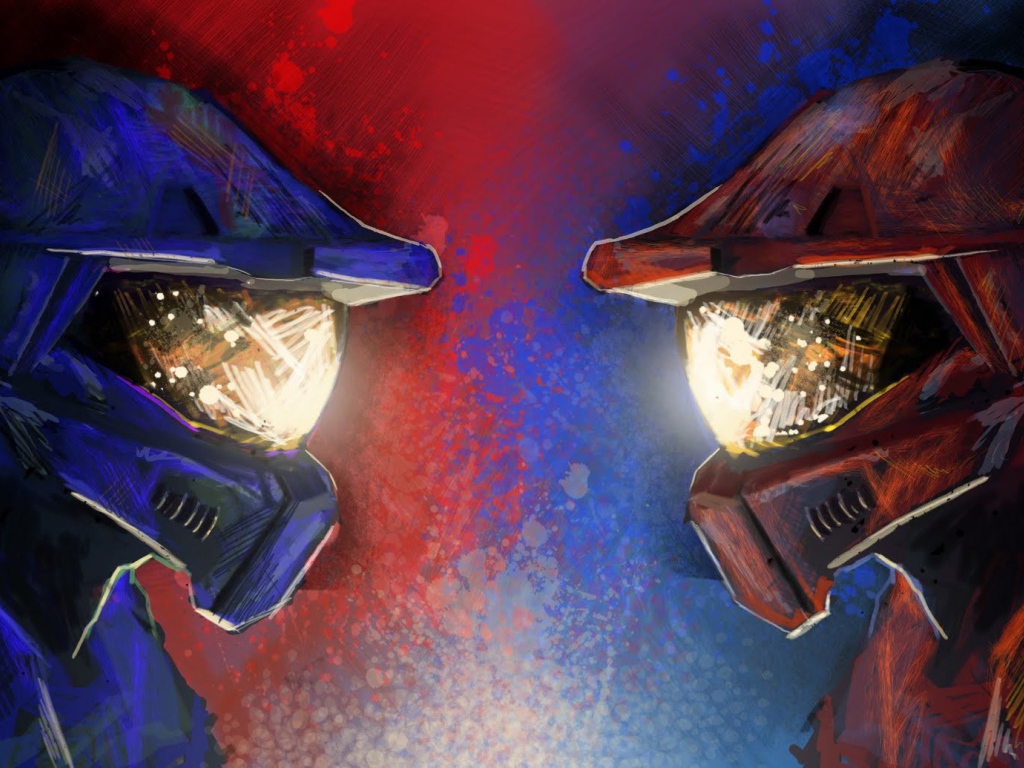 Два персонажа мультфильма Red vs. Blue