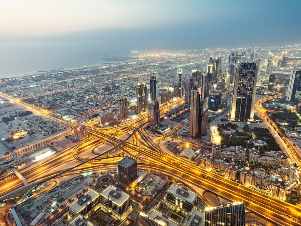 Панорама Дубаи, фото HDR