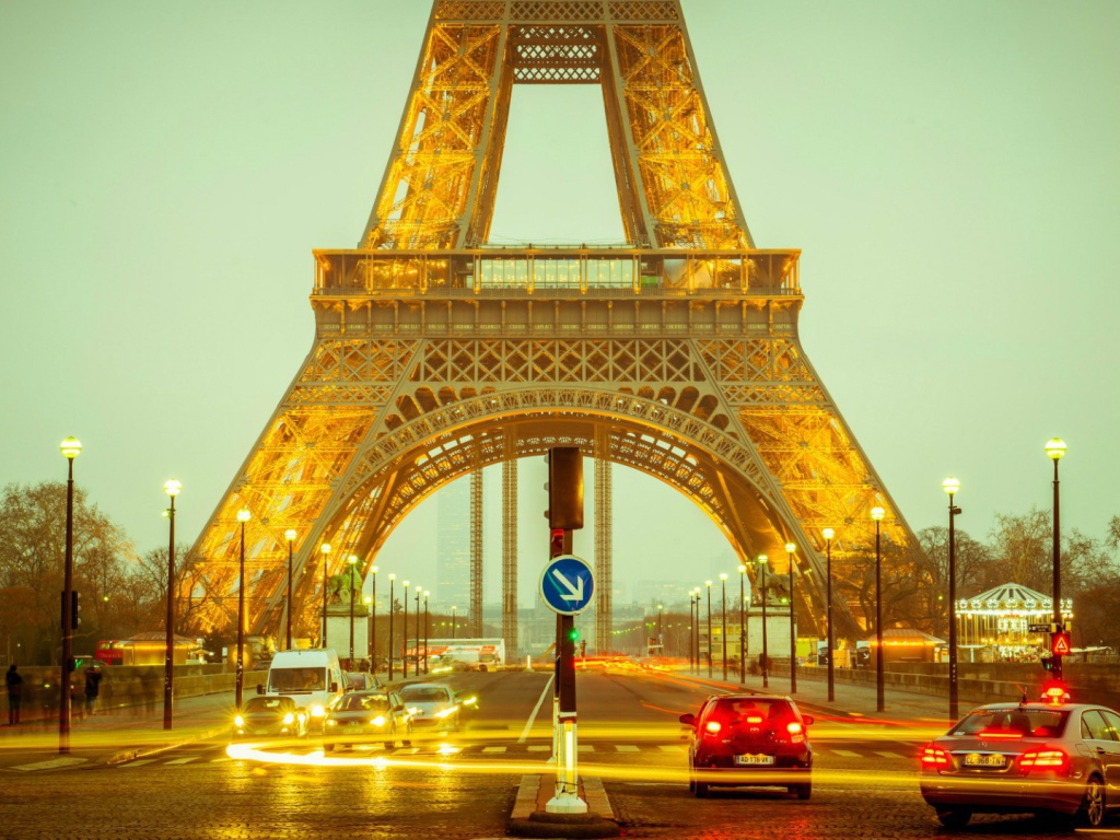 Gold Eiffel Tower in Paris