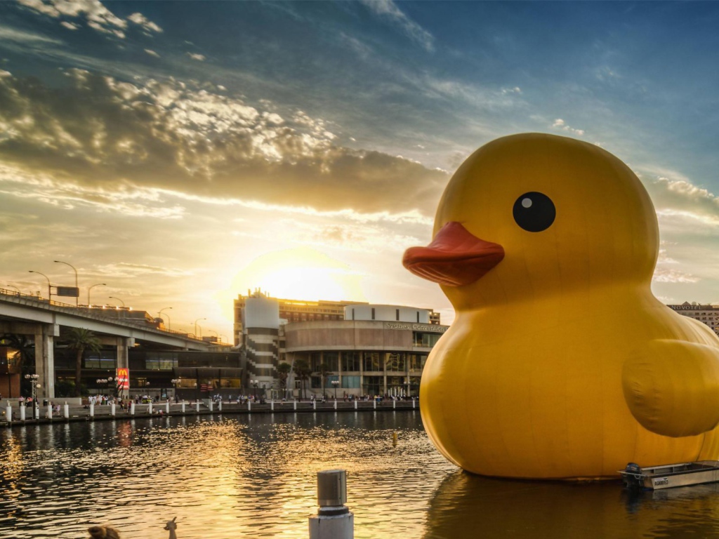 Огромная игрушечная утка