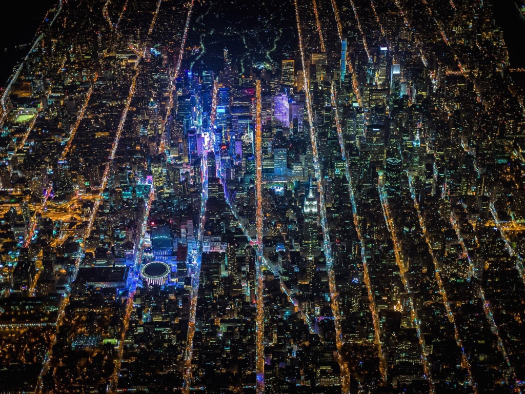 Ночной город с высоты