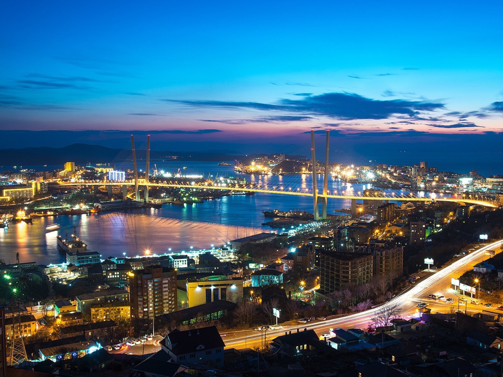 Ночь в городе Владивосток