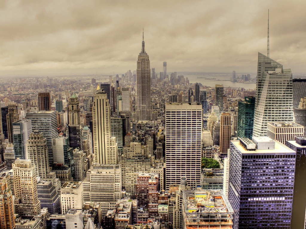 Панорама Нью-Йорка, фото HDR