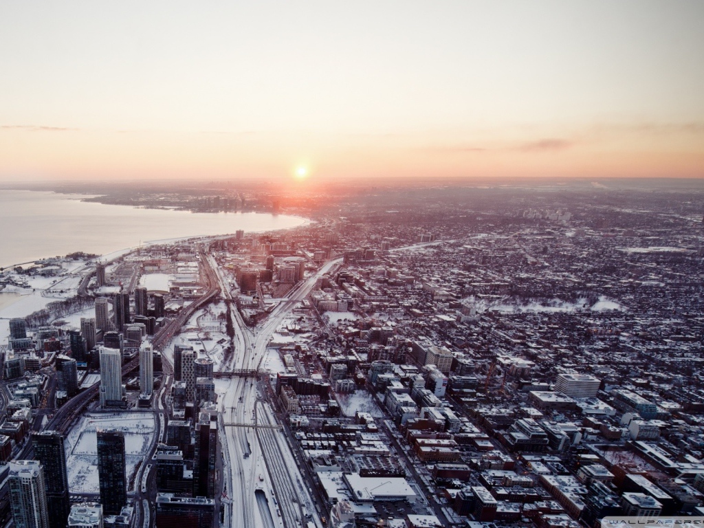 Панорама Торонто на закате