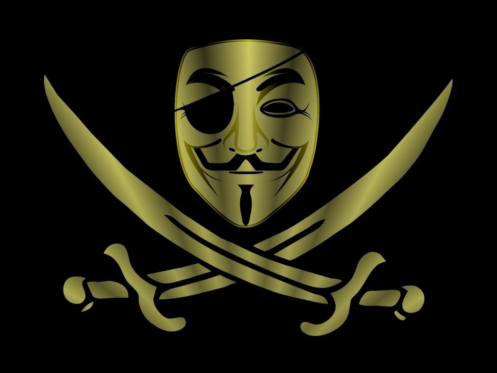 Анонимус на пиратском флаге