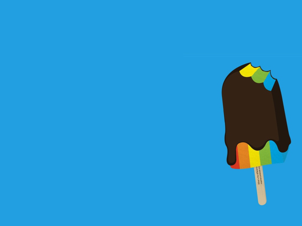 Надкушенное радужное мороженое