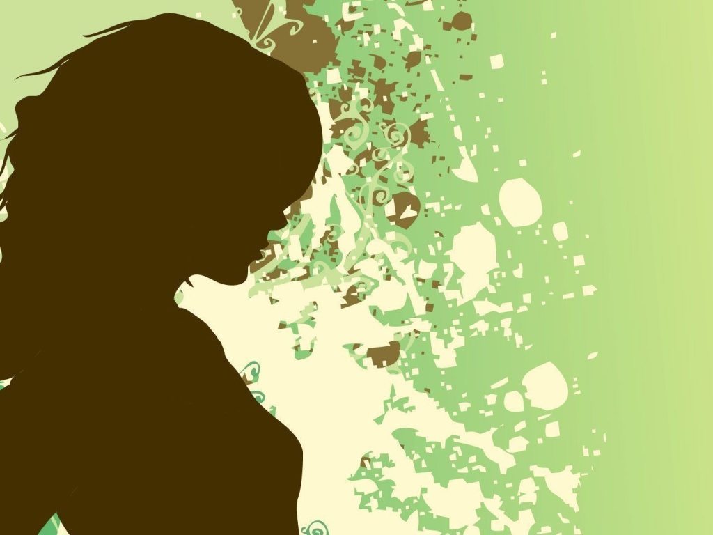 Коричневый силуэт девушки