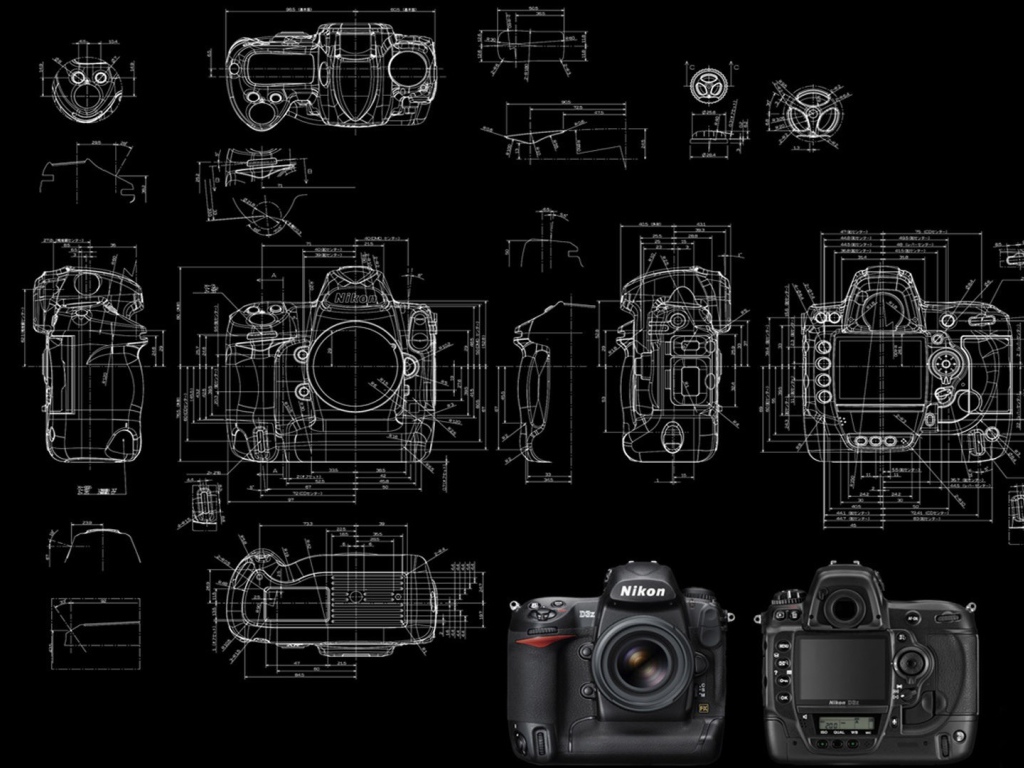 Чертеж фотоаппарата Никон